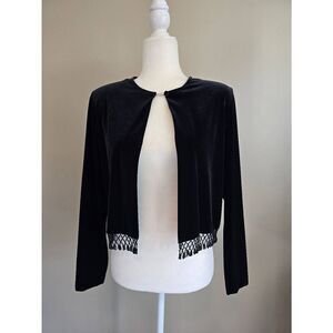 Crimson Open Front Cardigan Sz M Black